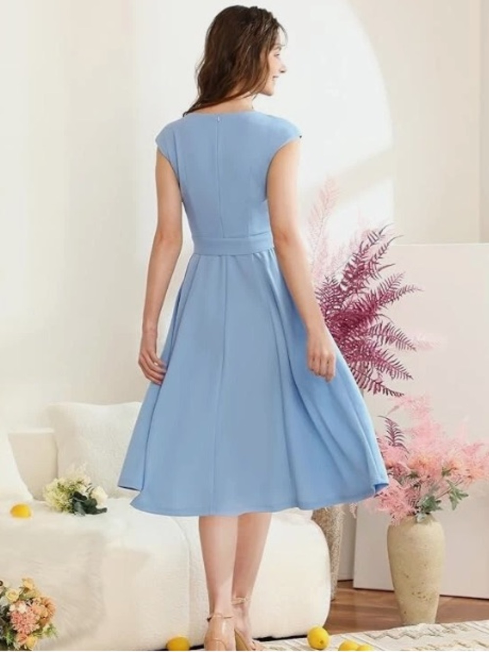 DRESSTELLS Women's Cocktail Dresses 2024 Modest Wedding Guest Dress, Blue